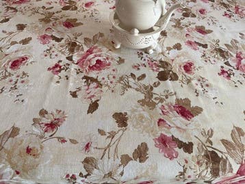 San Leucio - Nappe exclusive au style floral, roses et, Antiquités & Art