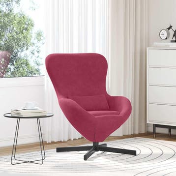 vidaXL Eivormige stoel Wijnrood 63 x 73 x 90 cm Fluweel, Verzenden