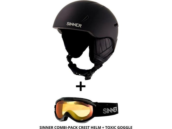 SINNER Combi-Pack - CREST skihelm + TOXIC skibril -, Sport en Fitness, Skiën en Langlaufen, Zo goed als nieuw, Verzenden