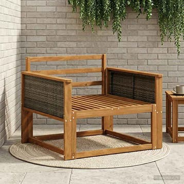 vidaXL Buiten Midden Sofa Massief Acacia Hout Naturel, Verzenden, Nieuw