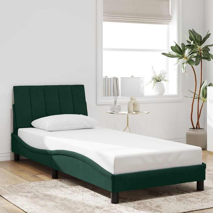 vidaXL Bedframe zonder matras Hanko 90x200 cm fluweel, Huis en Inrichting, Slaapkamer | Bedden, Nieuw, Verzenden
