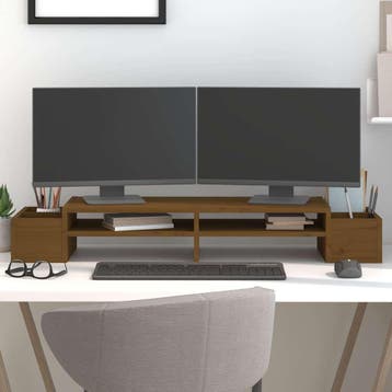 vidaXL Monitorstandaard 100x27,5x15 cm massief grenenhout, Computers en Software, Verzenden, Nieuw
