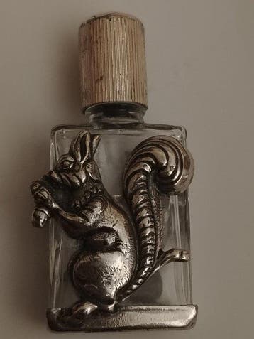 Parfumfles - Mini flesje parfum vintage, 925 zilver - .925