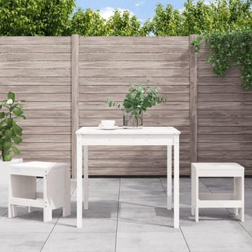 vidaXL 3-delige Bistroset massief grenenhout wit, Verzenden