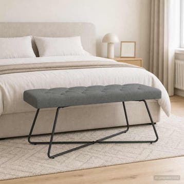 vidaXL Bank met knopen tufting Donkergrijs 110 x 40 x 46 cm, Verzenden
