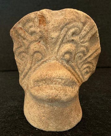 Pre-Columbiaanse Tumaco la-Tolita-cultuur Aardewerken hoofd, Antiek en Kunst