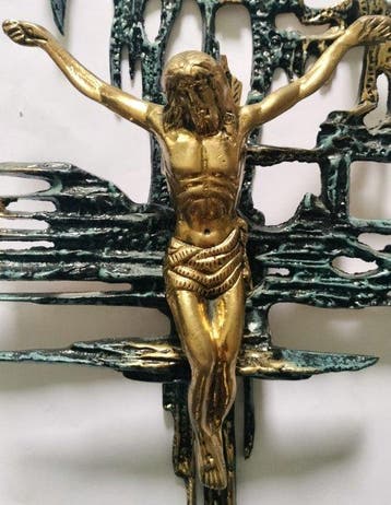 sculptuur, Cristo de San Juan - 57 cm - gepatineerd brons -