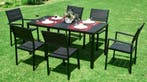 Tuintafel Zwart | 156x78cm | Retour Deal 56% Korting NU!, Tuin en Terras, Verzenden, Nieuw, Rechthoekig, Kunststof