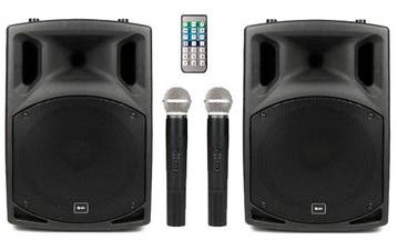 QTX Sound PAV8-UHF Set Met DVD Speler En UHF Microfoons, Audio, Tv en Foto, Luidsprekerboxen, Nieuw