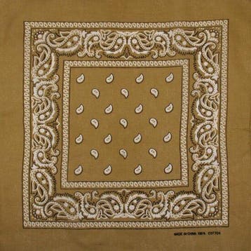 Haarband Bandana Zakdoek 55cm – Paisley Print – Licht bruin
