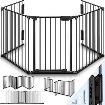 Veiligheidshek - Haardscherm - Hondenhek - 420 cm - Zwart -, Verzenden, Nieuw
