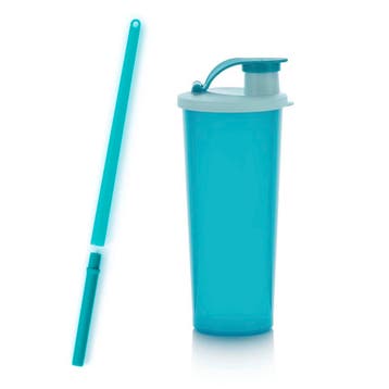 Tupperware Eco Beker met Rietje BlauwGroen, Huis en Inrichting, Keuken | Tupperware, Verzenden, Nieuw