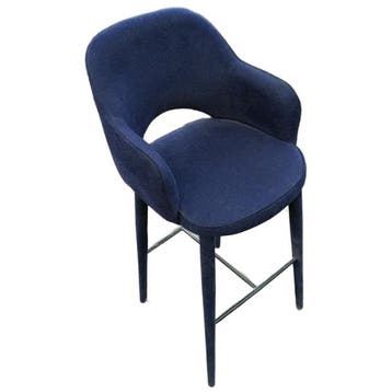 Polspotten Cosy Barstoel Donkerblauw - Barkruk - Ongebruikt, Verzenden, Zo goed als nieuw, Riet, 60 tot 90 cm