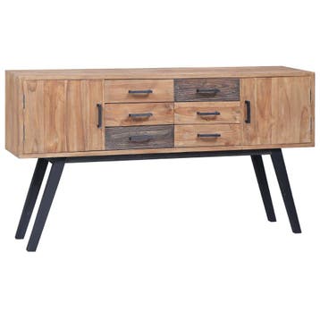 vidaXL Bijzetkast 110x30x75 cm massief teakhout, Huis en Inrichting, Verzenden, Nieuw
