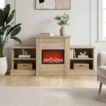vidaXL Elektrische haard Sonoma 110 x 30 x 50 cm Bewerkt, Maison & Meubles, Verzenden