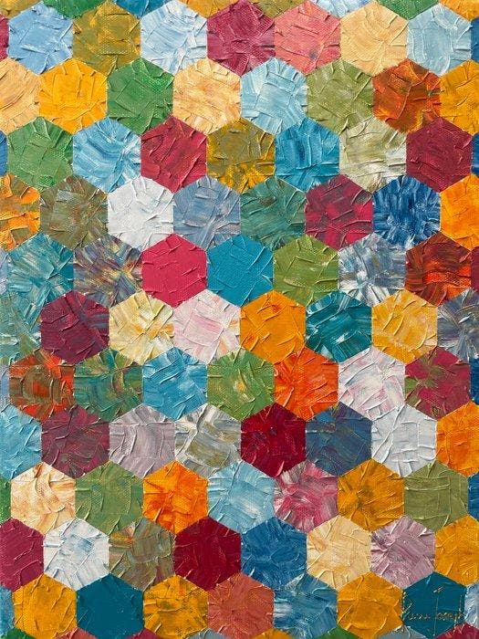 Pierre Joseph - Mosaic patchwork 6, Antiquités & Art, Art | Peinture | Moderne