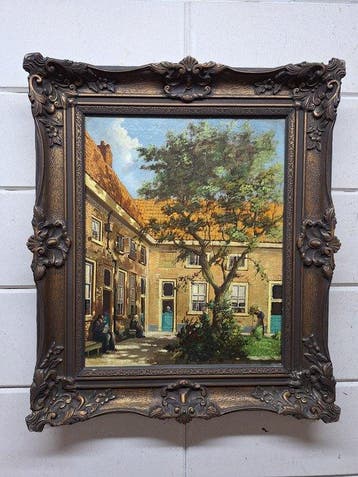J. L. Dispo (1890-1964) - Stadsgezicht met een Binnenhof
