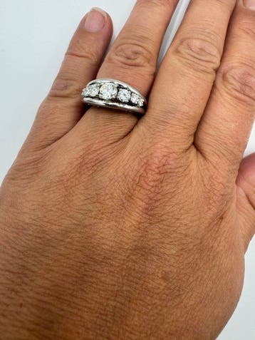 Ring - 18 karaat Witgoud, Platina Diamant (Natuurlijk) -