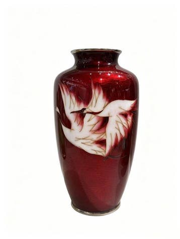 Vase - Émail cloisonné - Japon - Sang de pigeon