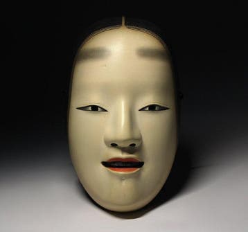 Noh masker - Hout - Ko-omote () met doos (Zonder