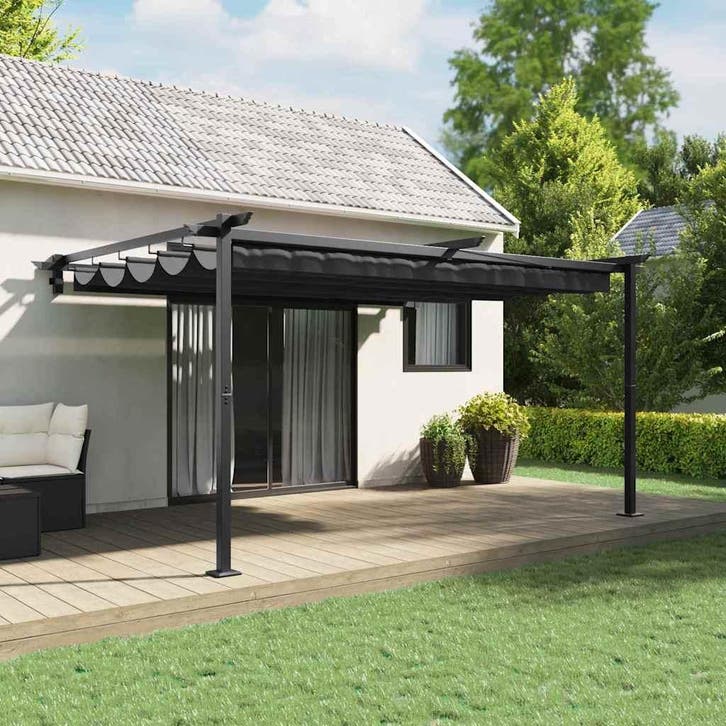 vidaXL Prieel Antraciet 400 x 300 x 200 cm Polyester, Tuin en Terras, Partytenten, Nieuw, Verzenden