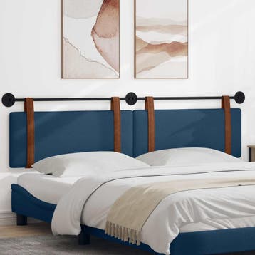 vidaXL Hangend hoofdbord Blauw Antiek PU, Verzenden