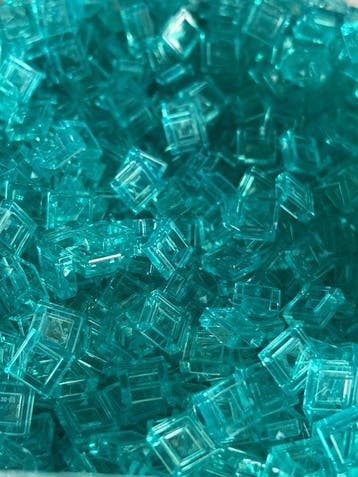 Lego Stenen - Lego 1x1 transparante tegels licht blauw
