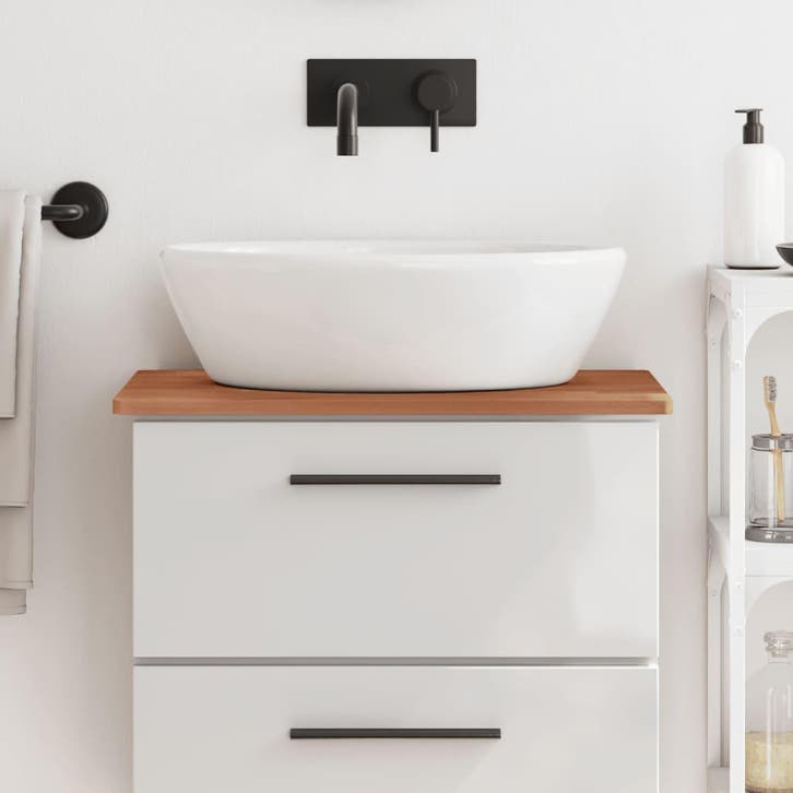 vidaXL Wastafelblad 60x40x1,5 cm massief beukenhout, Huis en Inrichting, Keuken | Keukenelementen, Nieuw, Verzenden