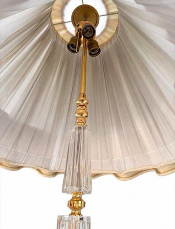 Staande lamp - Vernikkeld messing, Kristal