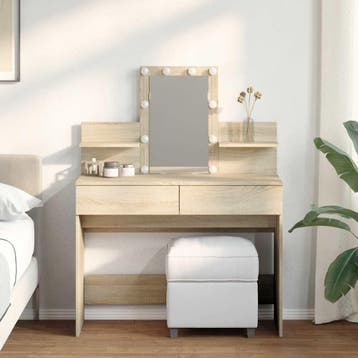 vidaXL Kaptafel met LED-verlichting 100x40x130 cm sonoma, Verzenden