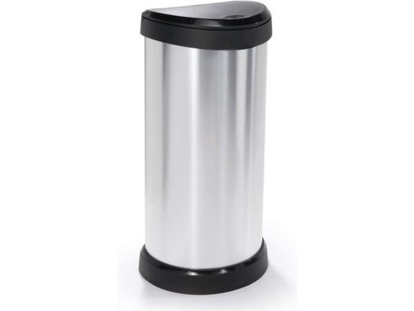 Veiling - Curver Decobin Push Prullenbak - 40 liter - Metall, Maison & Meubles, Accessoires pour la Maison | Poubelles