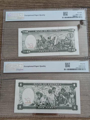 Eritrea. - 1, 20 Nakfa - 1997 - Pick 1, 4 (Zonder