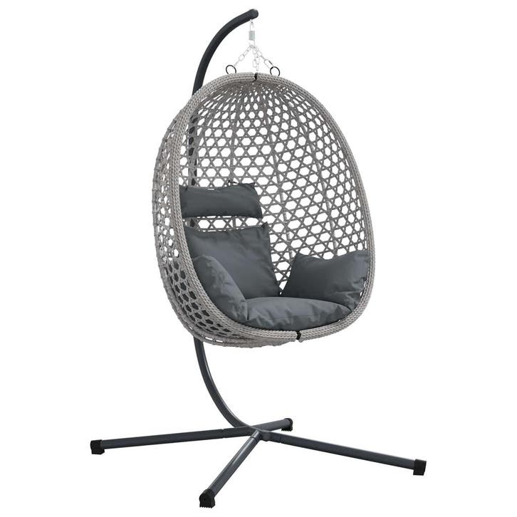 vidaXL Hangende ei-stoel Antraciet en grijs 104 x 100 x 191, Jardin & Terrasse, Jardin & Terrasse Autre, Envoi