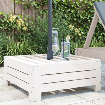 vidaXL Parasolvoetbedekking massief grenenhout wit, Tuin en Terras, Verzenden, Nieuw