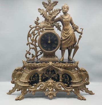 Figurale pendule Napoleon III Zinklegering - 1850-1900