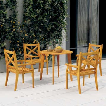 vidaXL 5-delige Tuinset massief acaciahout, Verzenden, Nieuw, Tuinset