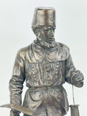 After Friedrich Reusch - sculptuur, Miner - 29.5 cm -, Antiquités & Art, Antiquités | Céramique & Poterie