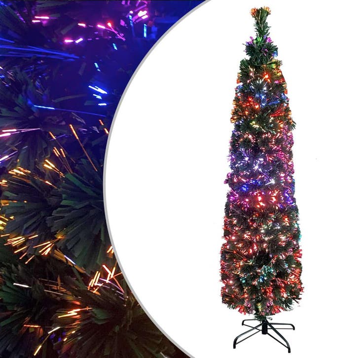 vidaXL Kunstkerstboom met standaard smal 150 cm glasvezel, Diversen, Kerst, Nieuw, Verzenden