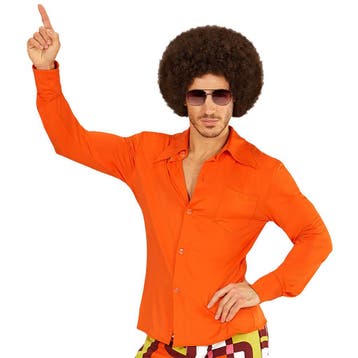 Disco 70S Blouse Heren Oranje, Verzenden, Nieuw