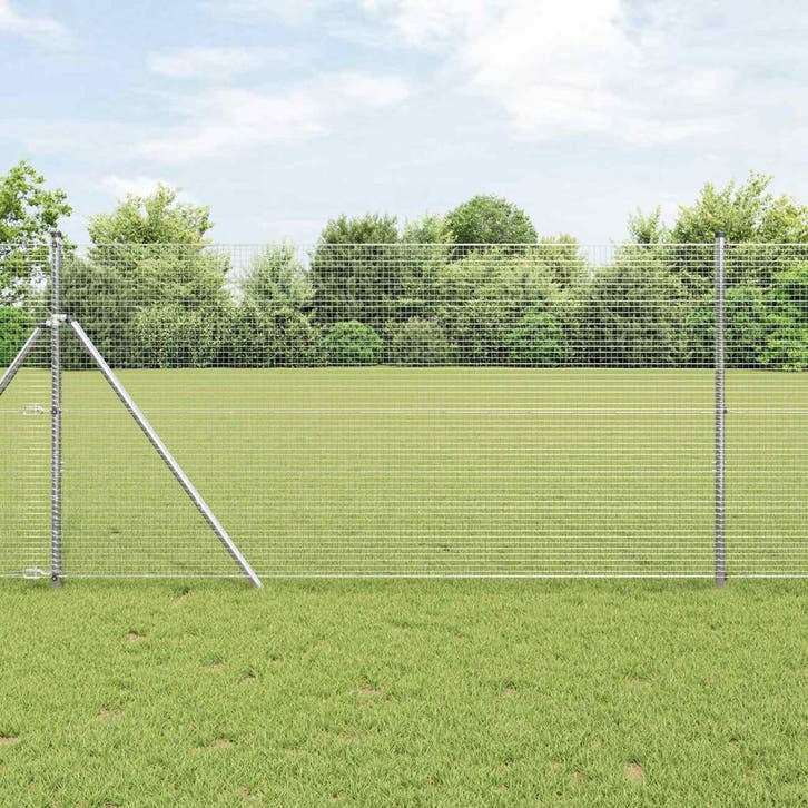 vidaXL Gelast draadhek Zilver, Tuin en Terras, Tuinhekken en Hekwerk, Nieuw, Verzenden