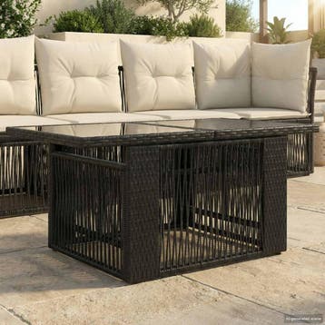 vidaXL Tuinstoel met opklapbare tafel Zwart 100 x 55 x 37 cm, Tuin en Terras, Tuintafels, Verzenden, Nieuw