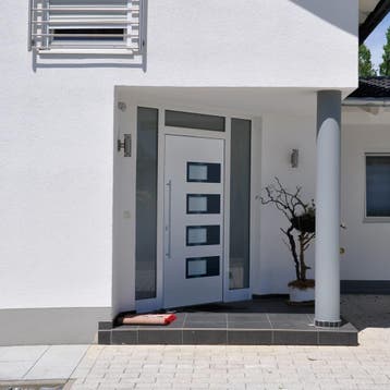 vidaXL Voordeur 100x210 cm aluminium en PVC wit, Doe-het-zelf en Bouw, Verzenden, Nieuw
