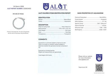 Zonder minimumprijs - Armband Zilver - Aquamarijn -, Nieuw