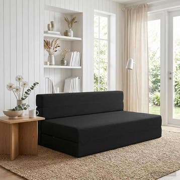 vidaXL Vouwbare Sofa Bed Zwart 152 x 86,5 x 60 cm Stof, Verzenden, Nieuw