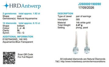 Ensemble de bijoux 2 pièces - 14 carats Or blanc - 2.31ct.