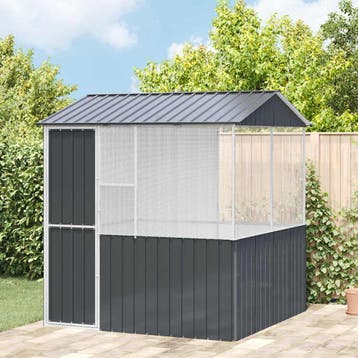 vidaXL Vogelkooi Antraciet 215 x 209 x 230 cm Gegevens staal, Verzenden