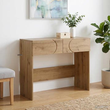 vidaXL Consoletafel Artisanaal eiken 96,5 x 38 x 75 cm, Verzenden, Nieuw