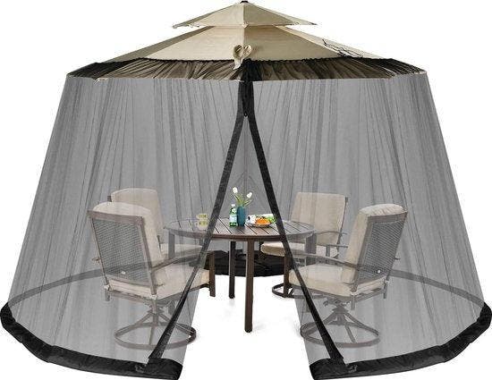 2dekans | Verstelbaar muggennet voor parasols van 250-300, Jardin & Terrasse, Parasols, Enlèvement ou Envoi