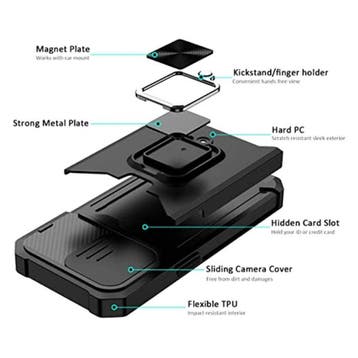 iPhone XS Max - Card Slot Hoesje met Kickstand en Camera, Verzenden, Nieuw