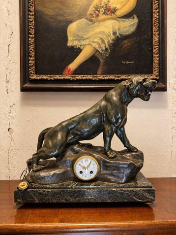 Figurale pendule - Thomas-François Cartier - Antiek Messing,, Antiek en Kunst